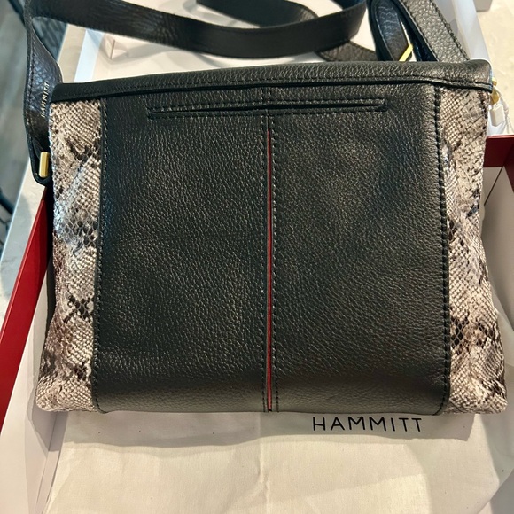 Hammitt Black & Snakeskin-Print Leather Crossbody with Gold Hardware - Picture 3 of 4